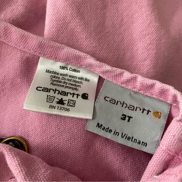 Girl’s/Toddler Carhartt One-Piece 1pc Canvas Bib Overalls Size 3T - Picture 4 of 5